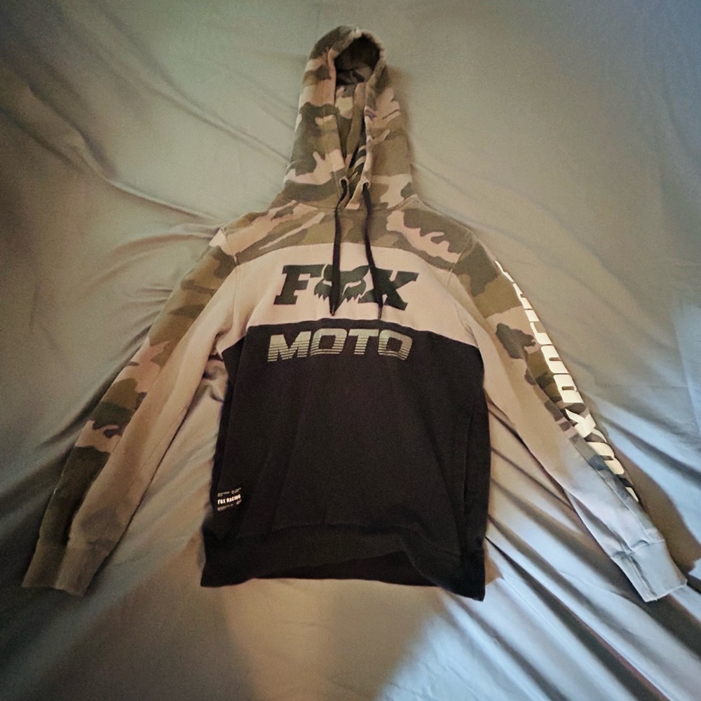 men’s small camouflage fox racing hoodie